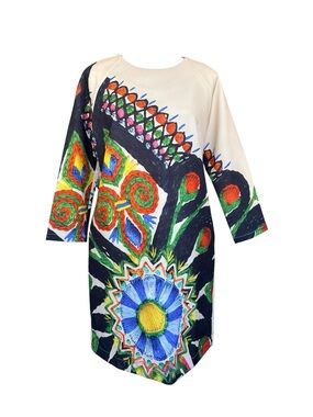 NWT Desigual Christian Lacroix Embroidered Shift Dress Size 40 EU